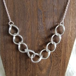 Chunky Chain Link Necklace Silver Toned
